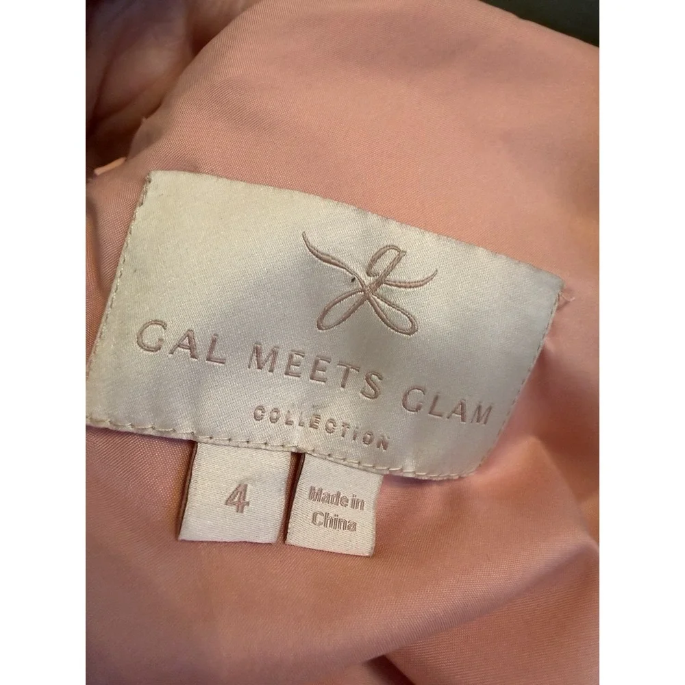 New Gal Meets Glam Zelda Dress Pink Above Knee Polka Short Sleeve Size 4 6 Mesh